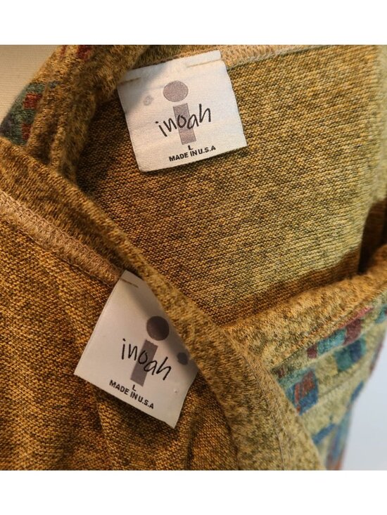 INOAH Dog Village Novelty Print Knit Top Midi Skirt Set Outfit Size L Lagenlook - Picture 9 of 10